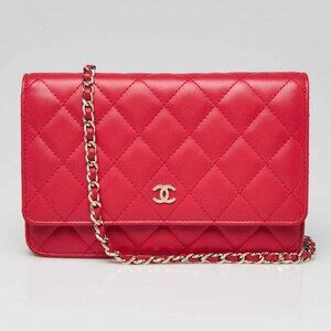 Chanel Pink Quilted Lambskin Leather Classic CC WOC Clutch Bag